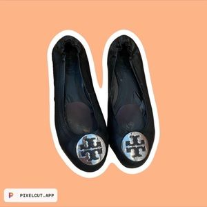 Tory Burch Black Leather Flats